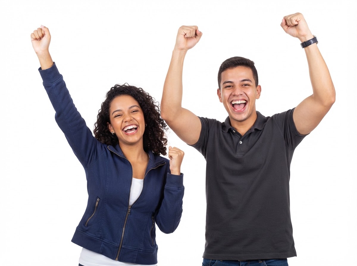 Estudantes comemorando aprovação na 1ª Fase da OAB
